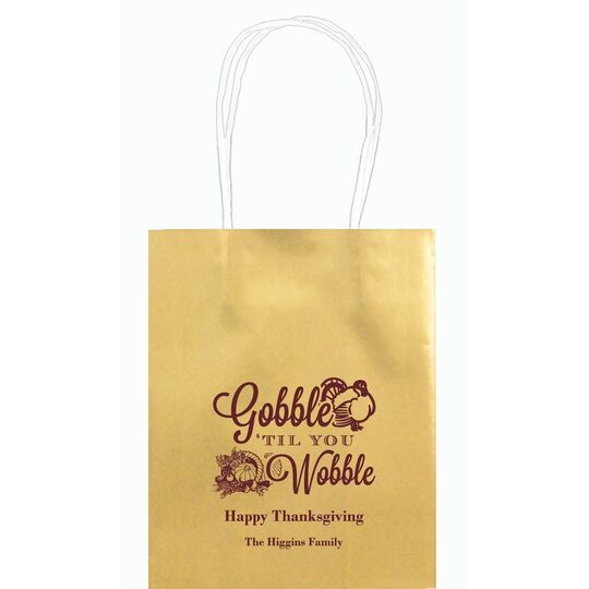 Gobble Til You Wobble Mini Twisted Handled Bags